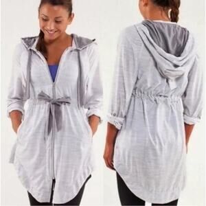 Lululemon Vitality Hooded Jacket Color Fossil Grey Size 10